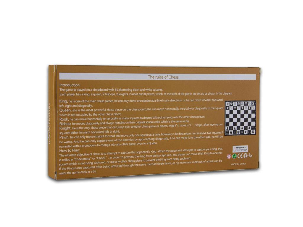 Магнитный складной шахматный набор UB Union 'Золото и серебро' - Пластиковая настольная игрушка для досуга, Идеальный подарок для студента