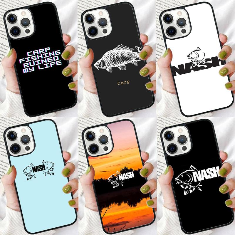 Nash Fishing Logo Phone Case For iPhone 17 Air 16 16e 15 14 plus 11 12 13 Pro max Soft Bumper Shell Cover coque