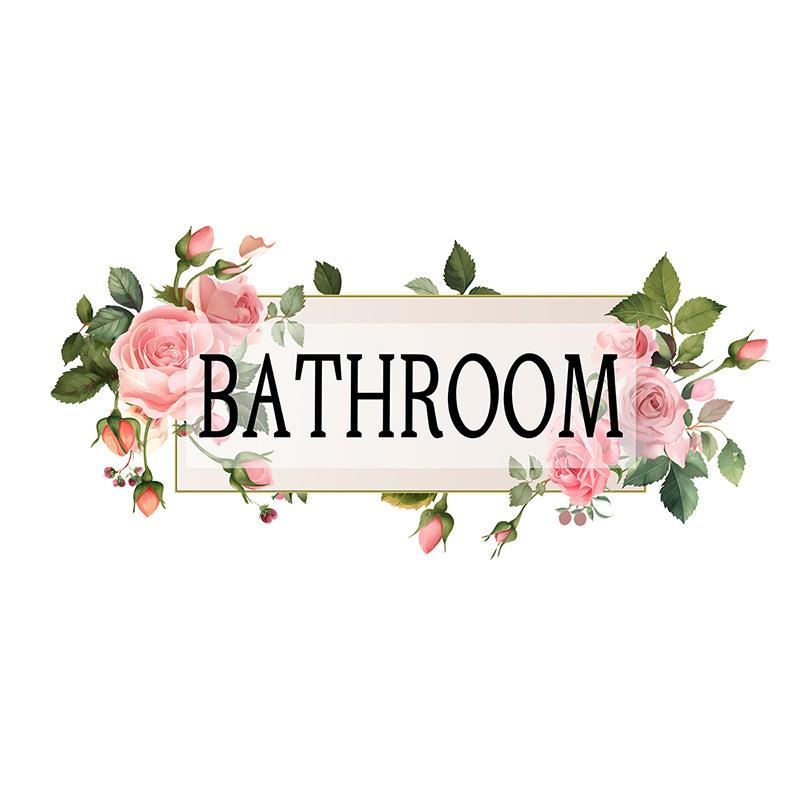Creative Flower Rattan Bathroom Wall Sticker Bath Room Door Glass Decor Decals Home Decoration Self Adhesive Beautify Mural