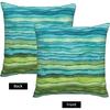 Teal Blue Green Throw Pillow Covers 18x18 Set of 2 Watercolor Aqua Waves Decorative Pillow Covers Abstract Striped Outdoors Pillowcase Cushion Case