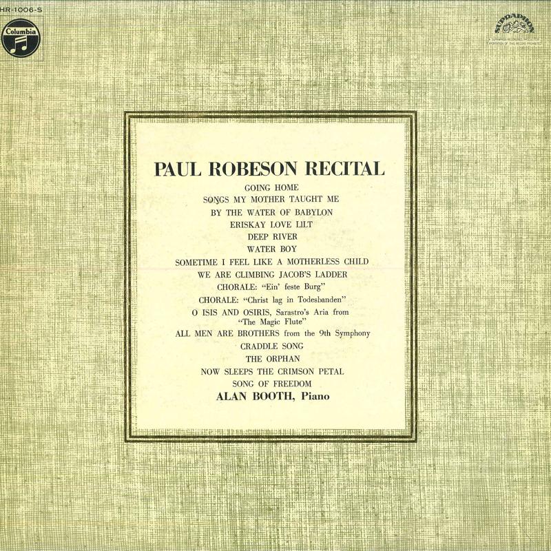 LP Пластинка ПОЛЬ РОБСОН, АЛАН БУТ - Поль Робсон РЕЦИТАЛЬ HR1006S COLUMBIA 1970 Япония Классика Б/У