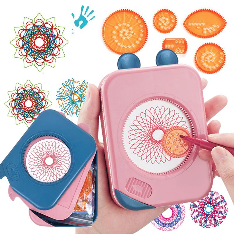 Волшебный спирограф, игрушки для рисования, шаблон для рисования, многофункциональные аксессуары, геометрическая линейка, инструменты для рисования, набор для хранения, детские игрушки