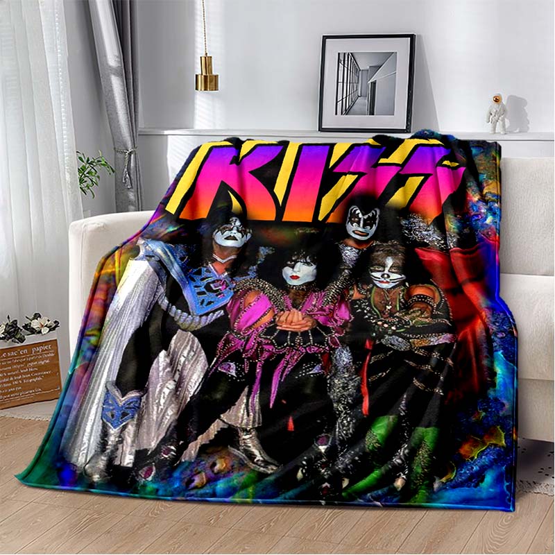 Плед с узором группы KISS Легкий плед для гостиной, спальни, детской комнаты Теплый плед Рождественский подарок