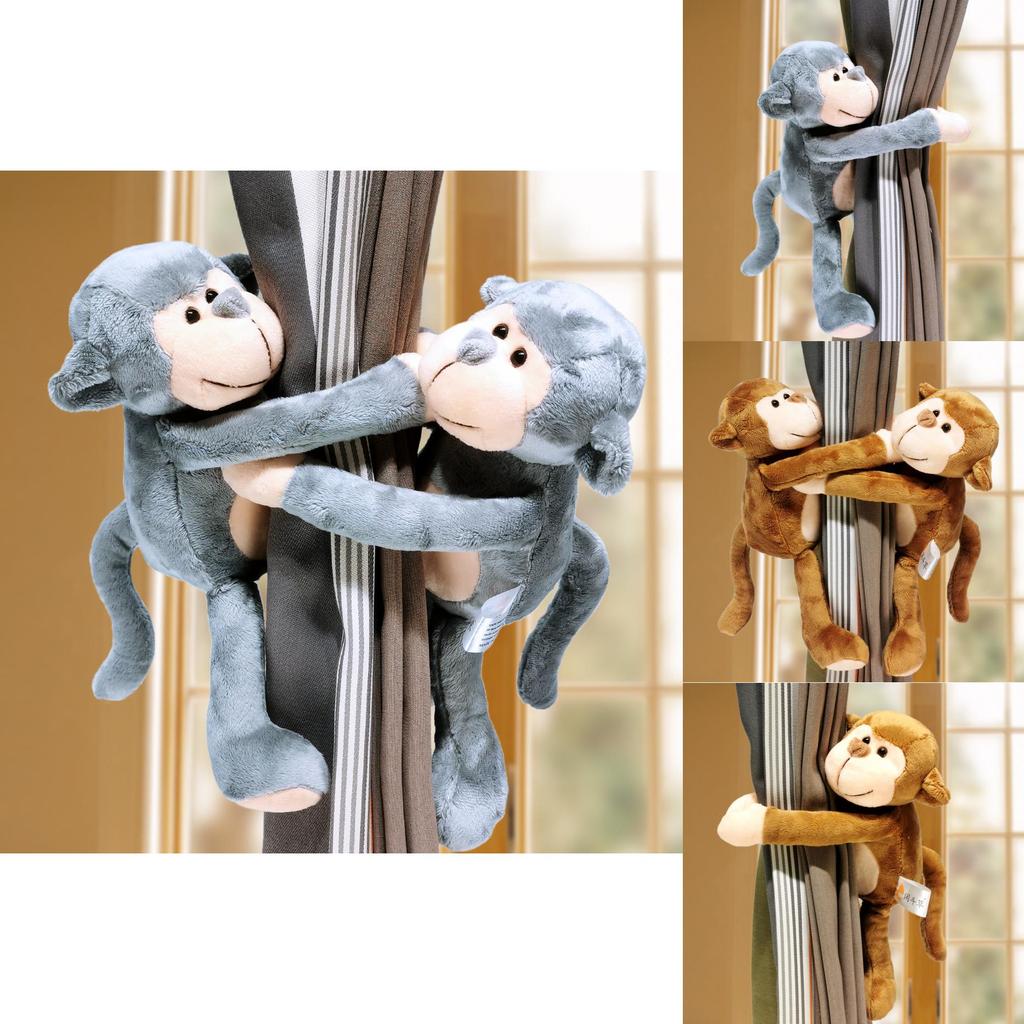 Мультяшные подхваты для штор в виде обезьянок из плюшевой ткани для домашнего декора и идей для подарков