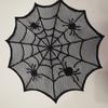 Elegant Spider Web Lace Doily Black Cobweb Table Topper Placemat for Romantic Home Decoration