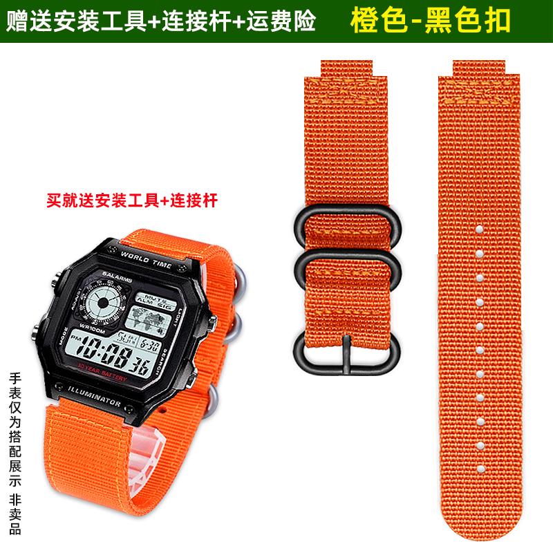 Для Casio маленькие квадратные AE1200/1300/1000 A158/A159/A168 F91W DW-291H нейлоновый холщовый ремешок аксессуары мужские спортивные часы цепочка 18 мм