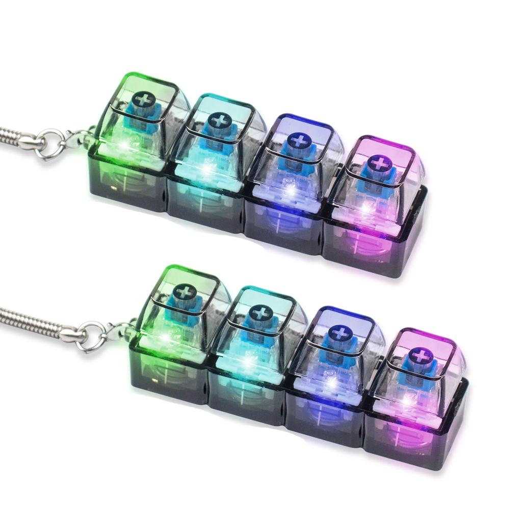 4-клавишная механическая клавиатура Crystal Clicker Сенсорная клавиатура для снятия стресса Fidget Клавиатура Брелок для взрослых Снятие тревоги Ежедневное расслабление