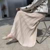 Knitted Midi Skirt Women's Autumn and Winter New High Waist Slimming A-line Pleated Skirt Medium Long Yarn Large Swing Skirt