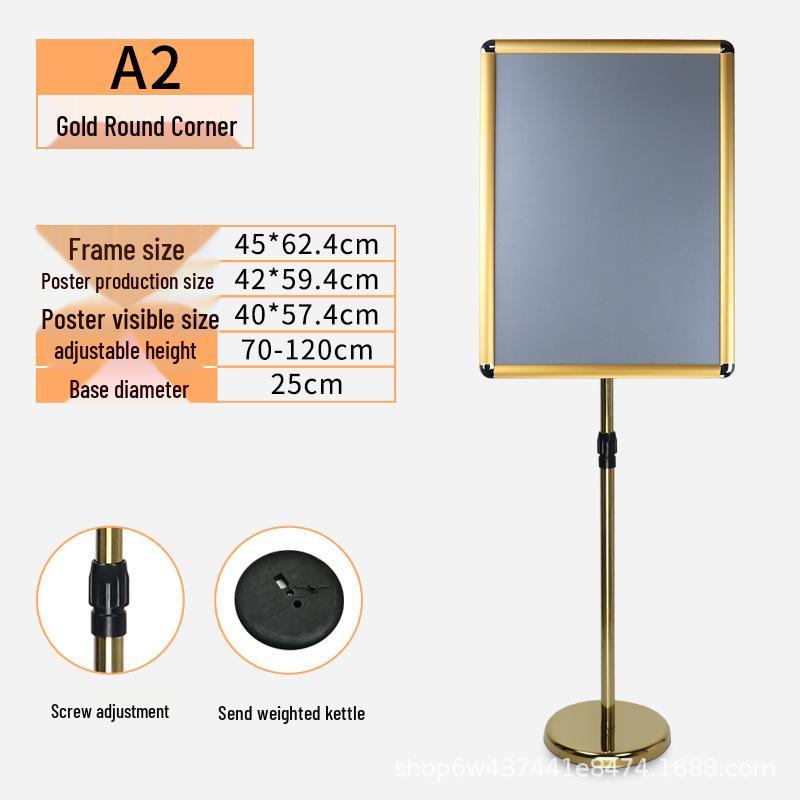 Stainless Steel Vertical Advertising Standee Display Stand for Hotels