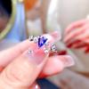 925 Silver Jewelry Inlaid With Natural Tanzanite 4 *6mm Water Drop Ring Is Simple And Generous .