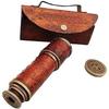 Brass Pullout Telescope with Brass Pocket Marine Telescope.Spyglass Brown  Polised Handheld Telescope with Leather Bag