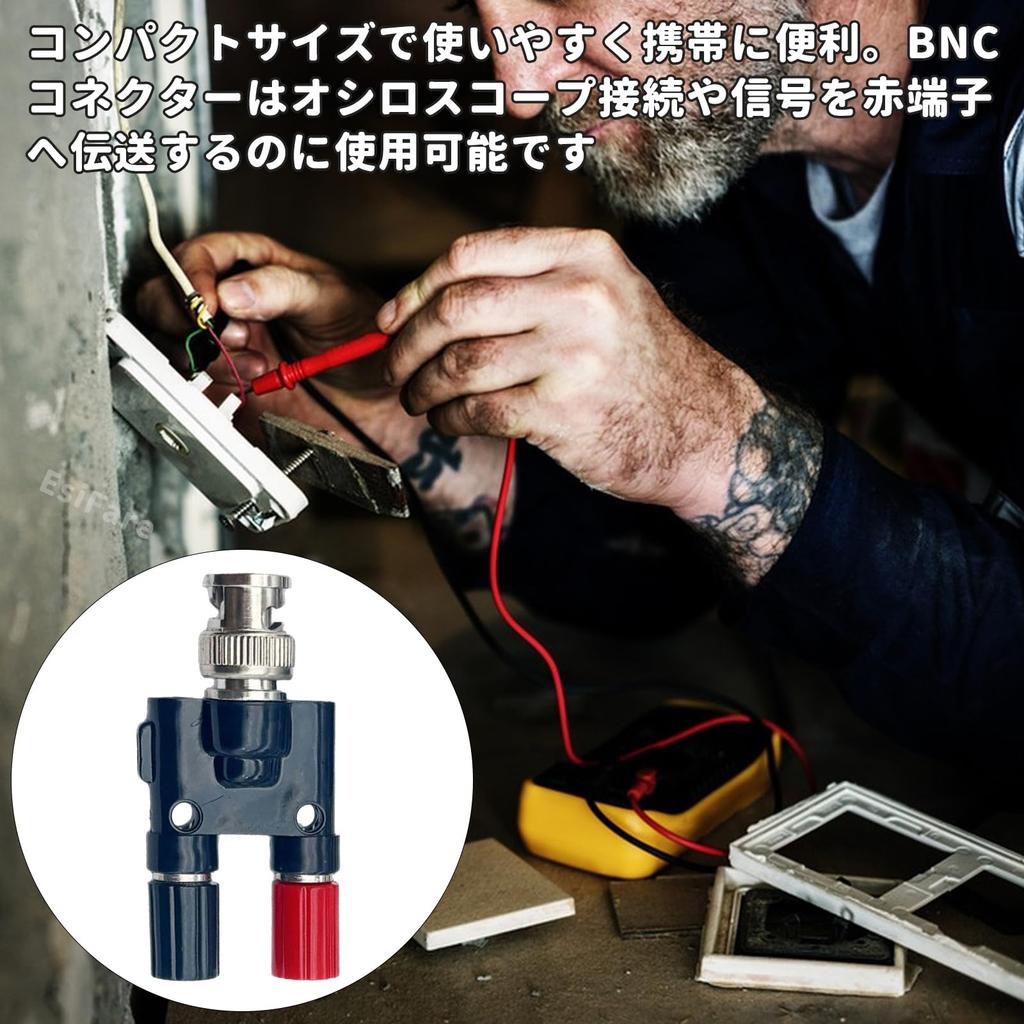 EsiFare Double Banana BNC Connector Plug RF Coaxial Splitter Socket Binding Post Connector Adapter Connector BNC Male to Dual 4mm Banana Female Jack