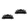2Pcs Black Wood Hand Fan Pedestal Traditional Chinese Display Stand