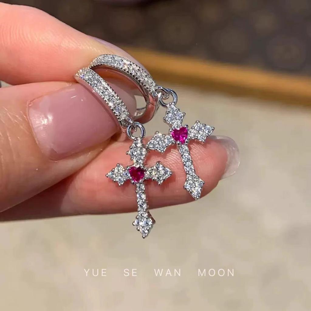 Серьги в стиле кросс-панк - Серьги-кольца с крестами - Подходят для повседневной носки