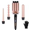 4 In 1 Multifunctional Automatic Hair Curling Iron with Interchangeable Head Accessories and Styling Straightening Comb