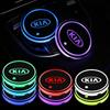AANO1 1/2PCS Luminous Car Coaster Water Cup Holder Pad Anti-slip Mat For KIA Sportage Ceed Sorento Cerato Optima Picanto Rio Soul Niro