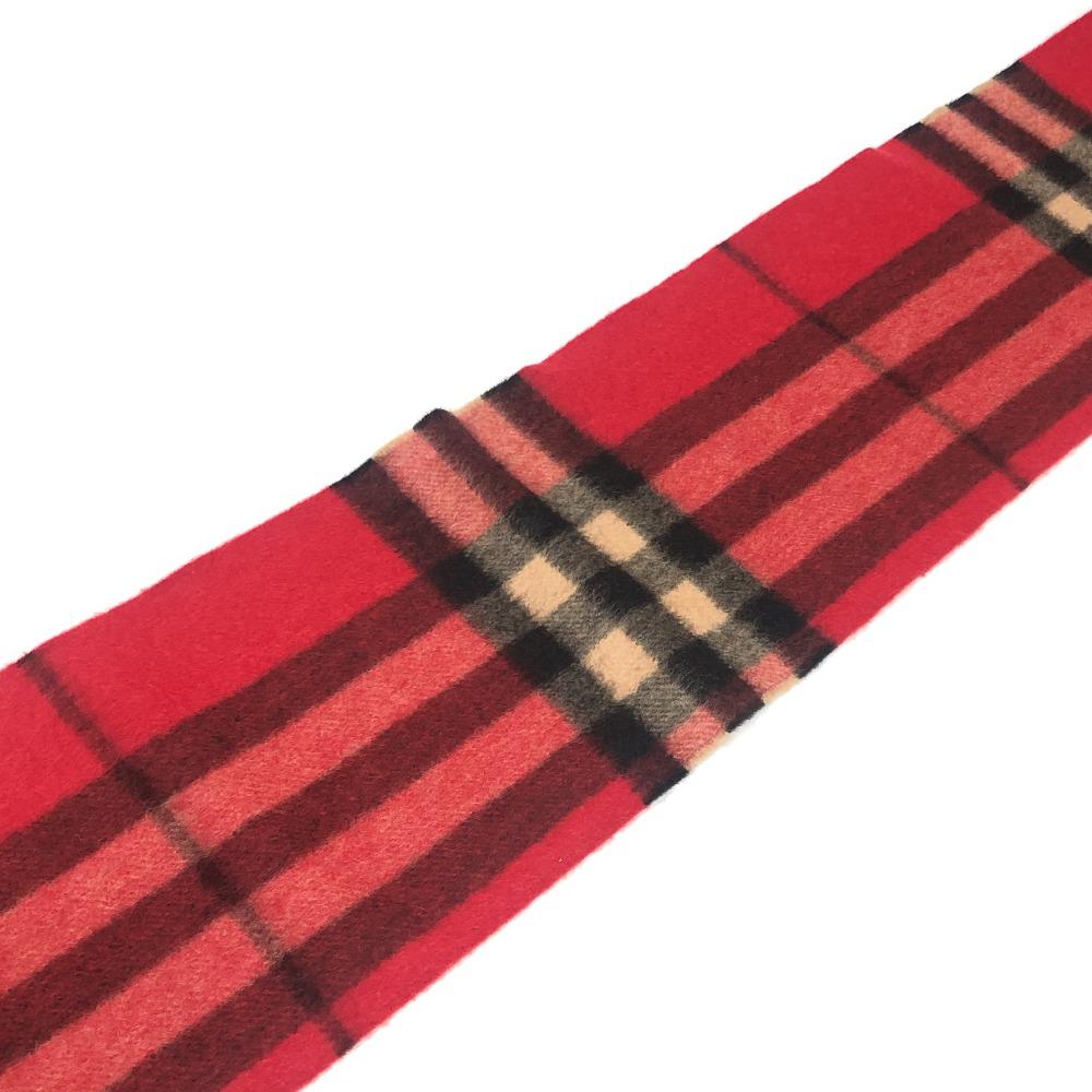 BURBERRY Prorsum Check pattern short Scarf Cashmere Red Unused