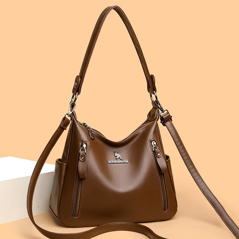 Ретро Большая вместимость Новая модная и универсальная сумка через плечо для мам среднего возраста Сумка через плечо через плечо