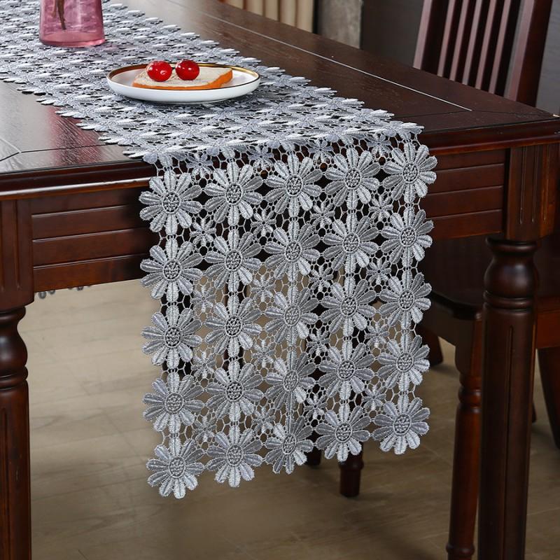 European Hollow Embroidered Table Runner Home Decor Tablecloth Nightstand Coffee