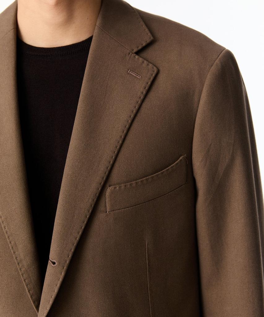 Man On The Boon [Drago] Stitch Detail Cotton Single Jacket_Brown 4714351011
