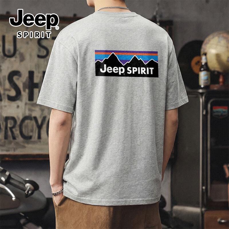 Мужская весенняя хлопковая футболка с коротким рукавом JEEP SPIRIT