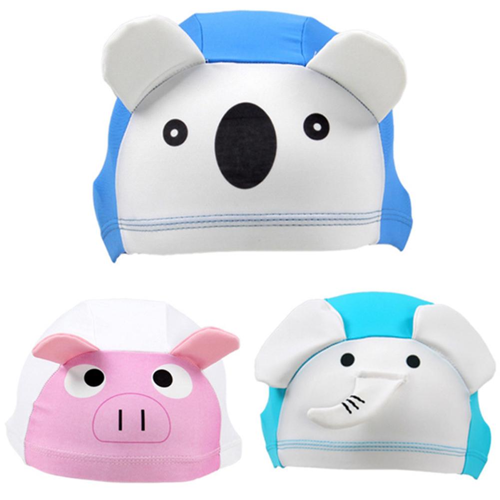 Swimming Caps Cartoon Animal Shape Anti-slip Hat For Children Kids Headwear