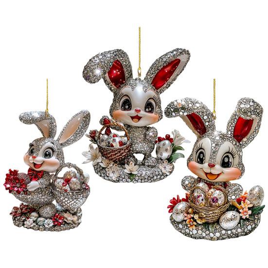 1/3 шт. Подвеска в виде пасхального кролика 2D плоский акриловый брелок милый кролик форма автомобиль