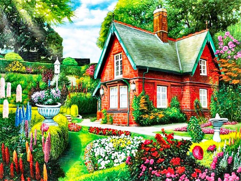 Наборы для алмазной живописи, пейзажные стразы, 5D Алмазная вышивка, вышивка крестом, дом, мозаика, вышивка крестом, ремесло