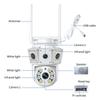 Двухобъективная 6 МП WiFi камера безопасности, PTZ беспроводная камера домашней безопасности, 2,4/5 ГГц беспроводная камера, видеонаблюдение для домашней CCTV безопасности (БЕЗ вилки)