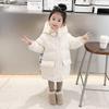 Girls' Winter Mid-Length Down Jacket: Fashionable, Thickened Cotton Coat for Baby Girls and Children.
