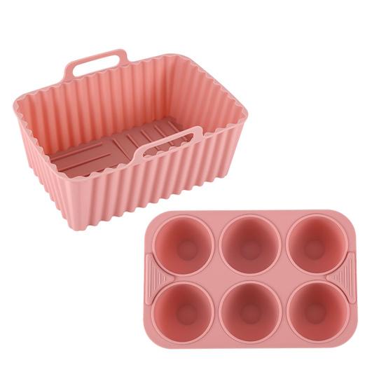 Подложки для фритюрницы Силиконовый противень для выпечки Прямоугольная антипригарная форма для кексов Желе Пудинг Можно мыть в посудомоечной машине Аксессуары для фритюрницы