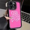 Чехол для телефона iPhone 17 Air 16E 15 16 Pro Max Девушка Босс Леди Розовый Чехол 14 Plus 13 12 Mini Мягкий Силиконовый Fundas