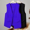 Women Single Breasted Sleeveless Vest Open Front Office Work Blazer Casual V