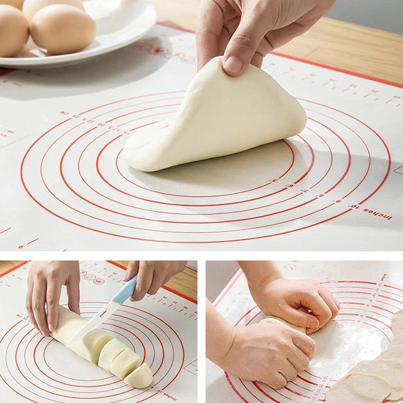 Silicone Baking Mat Pastry Mat for Rolling Out Dough Kneading Dough Mat Bakeware Rolling Dough Pad Bread Baking Accessories