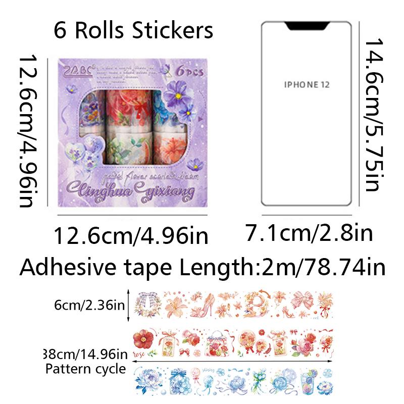 1 коробка эстетических декоративных наклеек, набор наклеек DIY PET, цветок, растение, самоклеящийся дневник, справочник, книга записей жизни