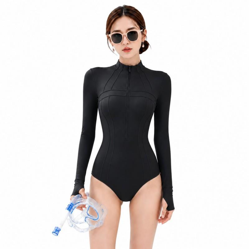 Womens UPF 50 Long Sleeve Rash Guard Swimsuit Full Body Sun Protection Dive Suit Quick Dry