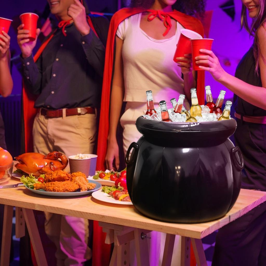 Большой надувной кулер для напитков в виде котла на Хэллоуин, 22x18 дюймов, День Святого Патрика, Подставка для напитков, Котел для конфет, Котел ведьмы, Украшение для вечеринки