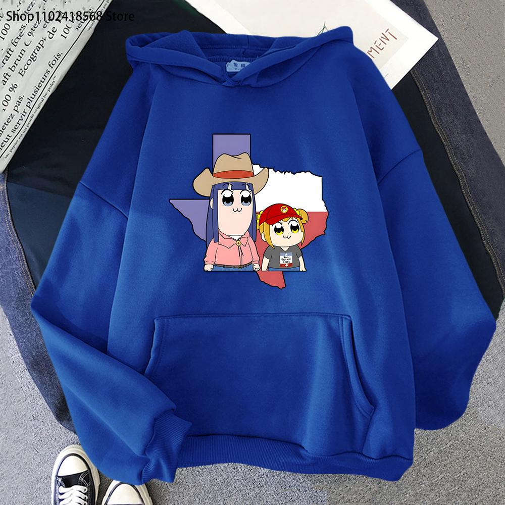 Cartoon Print Pop Team Epic Hoodie Pipimi and Popuko Graphic Sweatshirt Hip Hop Pullover Female Streetwear Harajuku Unisex Hoody