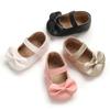 Baby Girls Mary Jane Flats Infant Non-Slip Bowknot Prewalkers Soft Sole Leather Newborn Princess Wedding First Walkers 0-18M