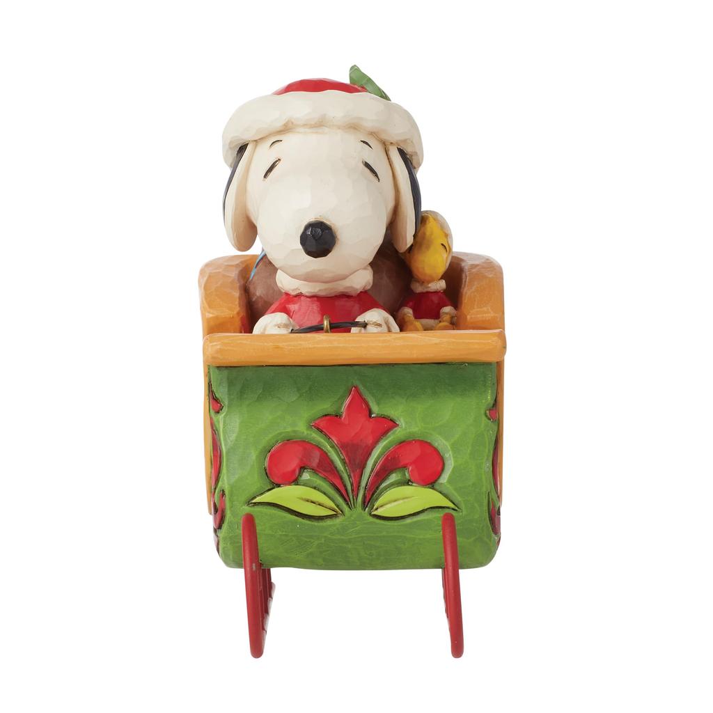 JIM SHORE Snoopy Woodstock in Sleigh 6015038 & <Christmas>
