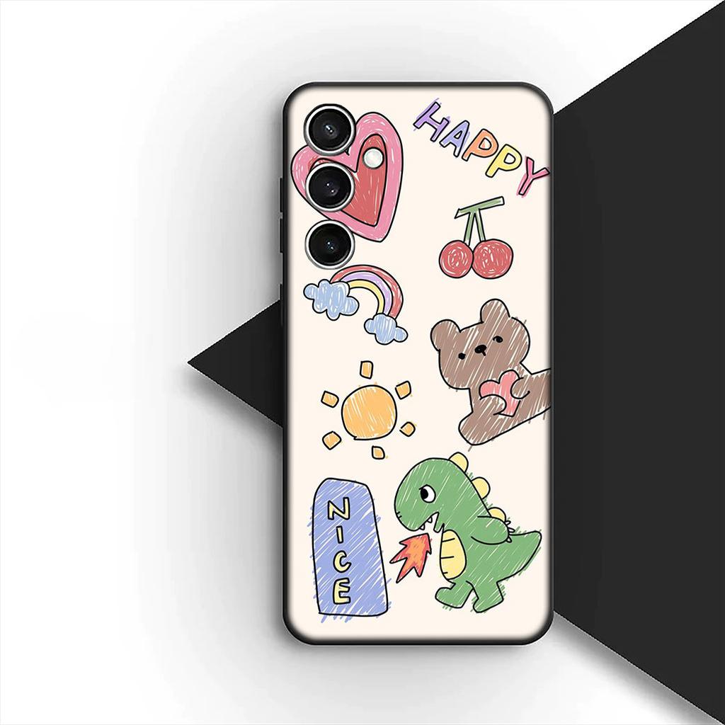 Protective Cover for Samsung Galaxy S10 S8 S9 Plus A33 A34 A31 70 A71 A72 Note 20 9 8 S10E Casing Phone Case Anime DinosaurS