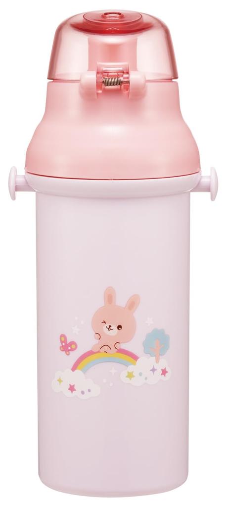 Skater Пластиковая бутылка для воды 480 мл, одно нажатие, антибактериальная, для детей, легкая, антибактериальная обработка, сделано в Японии, сад кроликов PSB5SANAG