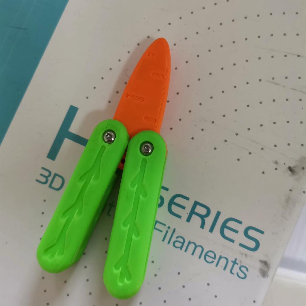 Оригинальный 3D печатный нож-бабочка, гравитационный прямой прыжок, светящийся в темноте нож для редиса, сетка, красная мини-игрушка-нож-бабочка для моркови