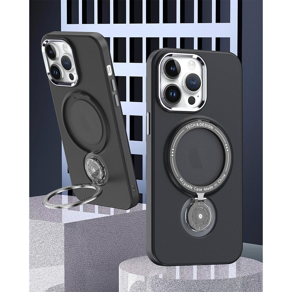 Магнитный металлический чехол-подставка для iphone 15 14 Plus 13 12 11 Pro Max с кольцом-держателем, противоударный чехол Magsafe с беспроводной зарядкой