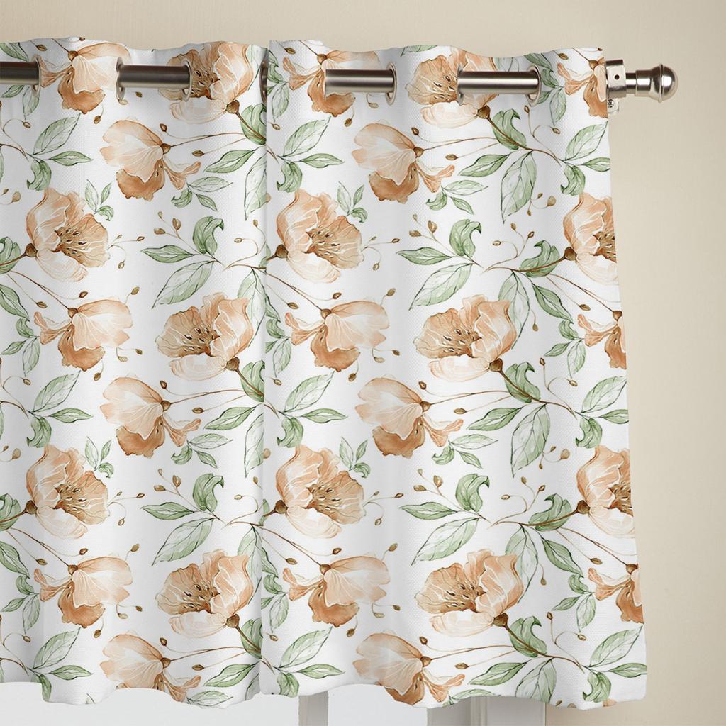 Оконные шторы с цветочными растениями для гостиной, дома, спальни, кухни, рождественские занавески