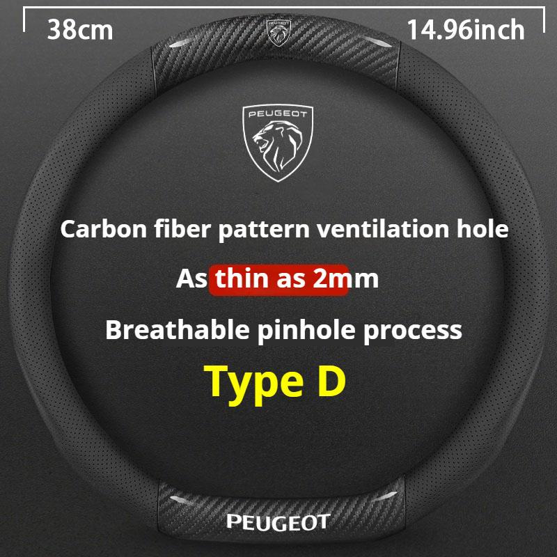 Кожаный чехол на руль автомобиля для Peugeot GT-Line 206 207 208 307 308 406 407 408 508 607 2008 3008 4008 5008 RCZ Rifter GT