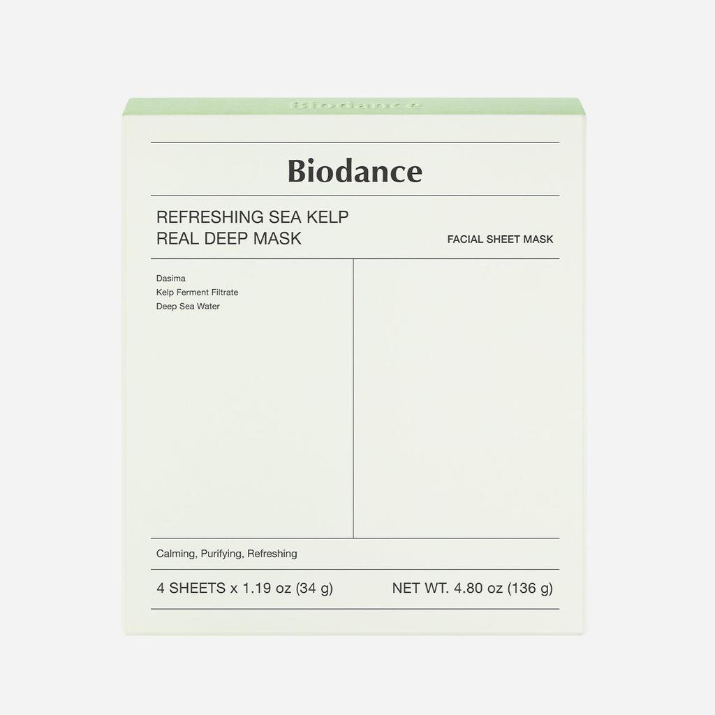 Biodance Bio-Collagen Real Deep Mask 34 г x 4 шт. / 4 типа масок / Bio Collagen, Hydro Cera-nol, Vita Niacinamide, Refreshing Sea Kelp