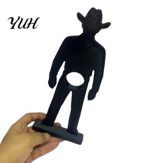 Unique Bar Accessories 3D Printed Cowboy Wine Rack, Creative Bottle Holder, Stable Desktop Artistic Support Art Ornament for Home Kitchen Dining Table
