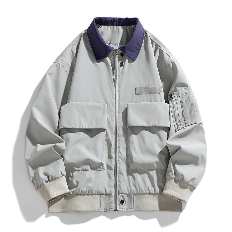 Lapel Three-proof Jacket Boys Summer New Outdoor Loose Tooling Jacket Men's Clothing