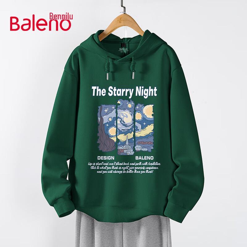 Baleno Men's Starry Sky Print Hooded Sweatshirt